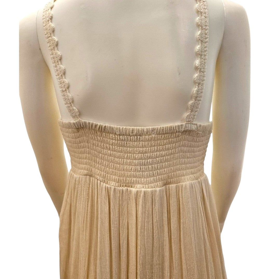 American Eagle Boho Maxi Dress with Hand-Crocheted Bodice – Size Small NWOT