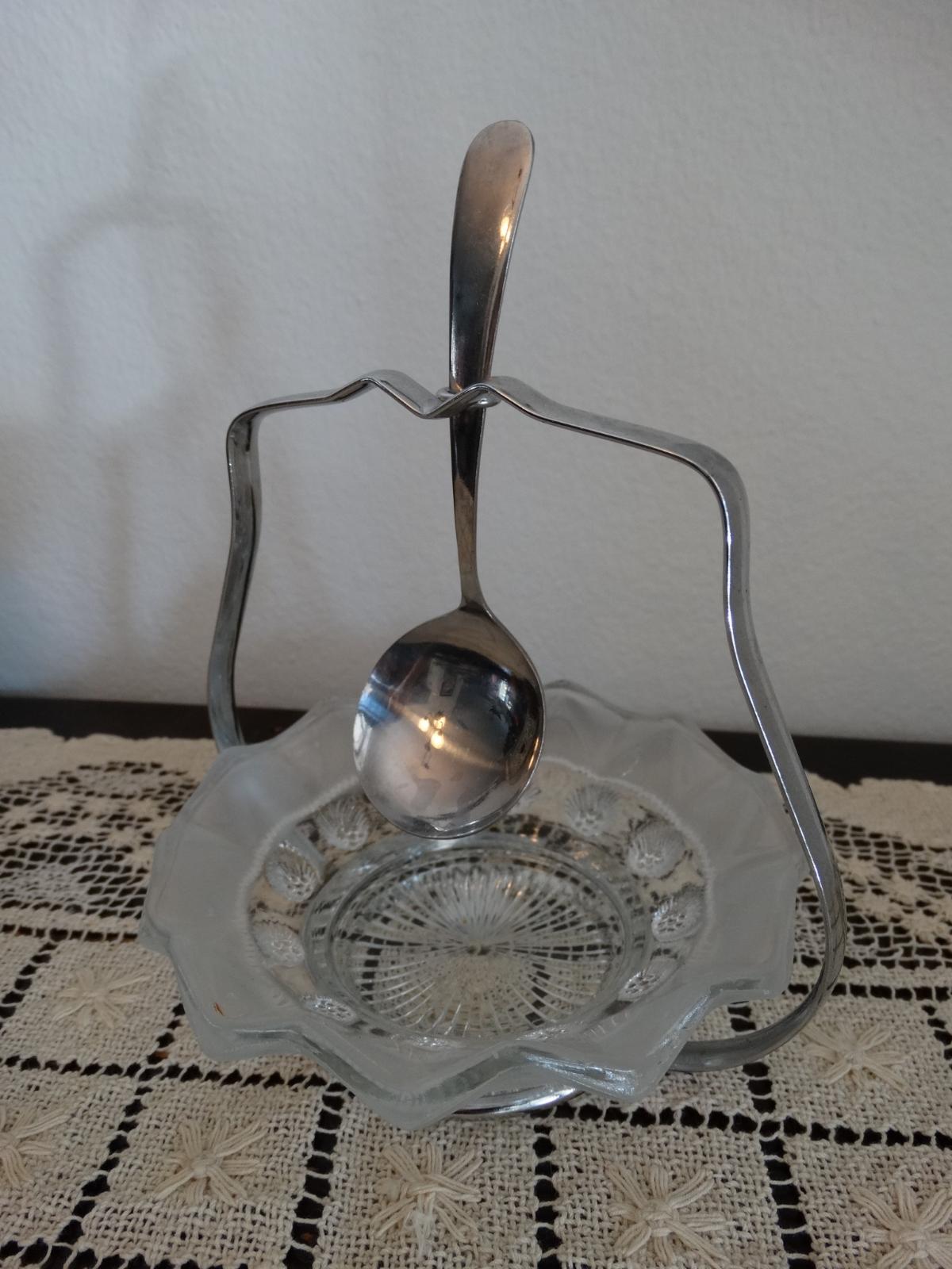 Sheffield Jam and Jelly Dish with Spoon and Stand image 1