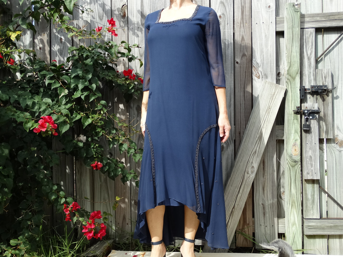 Vintage Wednesday's Child Boho Beaded Hi-Low Dress image 3