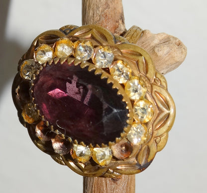 Vintage Amethyst Purple Glass Victorian Ring image 3