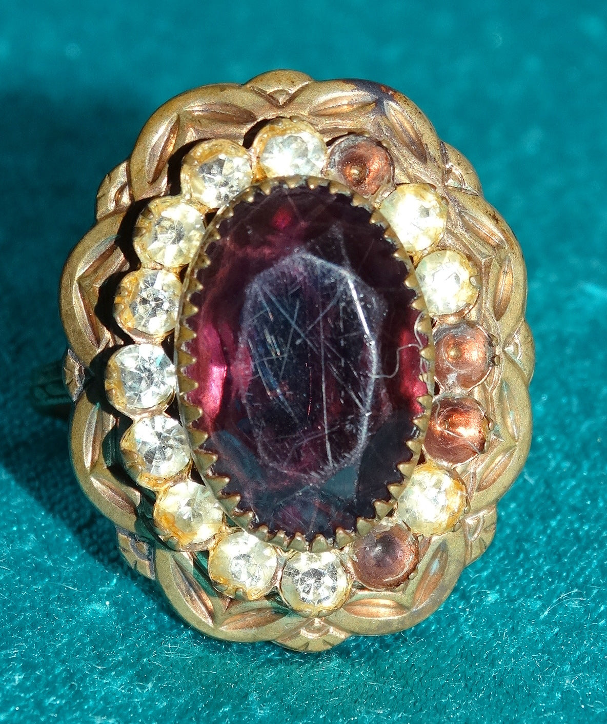 Vintage Amethyst Purple Glass Victorian Ring image 0