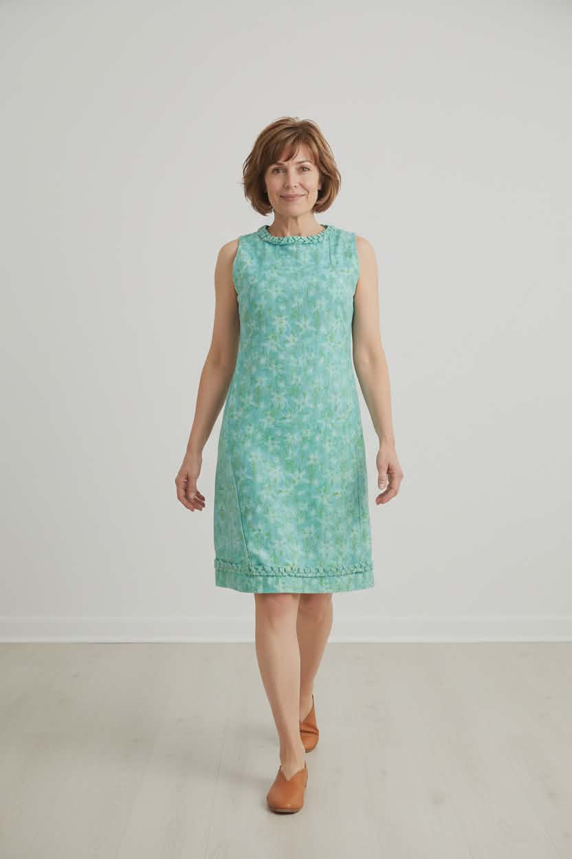 Vintage Lilly Pulitzer 1960s Shift Dress Blue Floral Print Day Dress