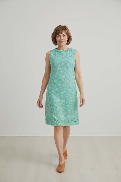 Vintage Lilly Pulitzer 1960s Shift Dress Blue Floral Print Day Dress