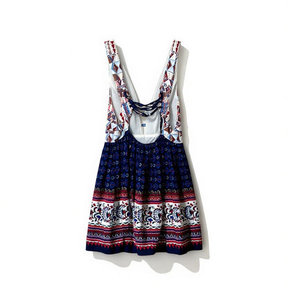 Jealous Tomato Plunge Tie-Back Print Mini Sun Dress - Worn on TV