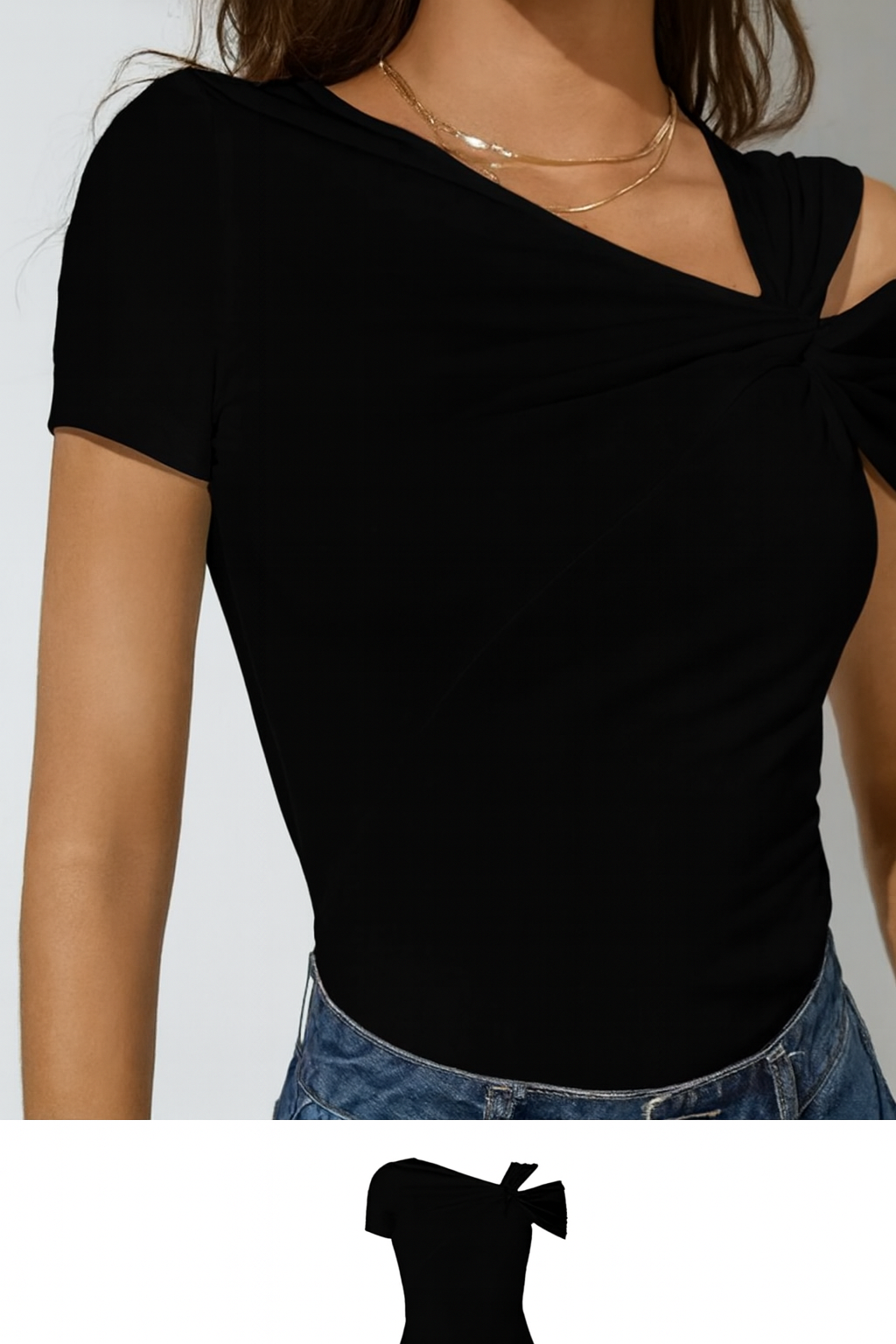 SHEIN Black One-Shoulder Mesh Top Size Medium NWOT Stretchy Asymmetrical