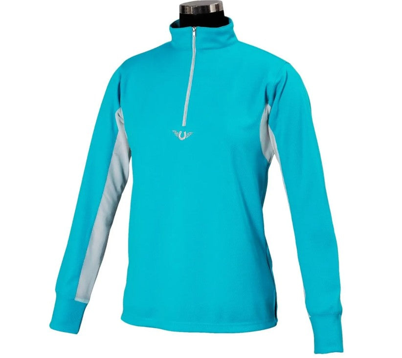 TuffRider Ventilated Technical Long Sleeve Sport Shirt - Aqua