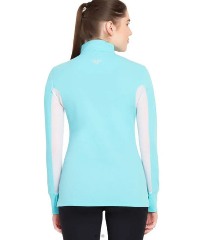 TuffRider Ventilated Technical Long Sleeve Sport Shirt - Aqua