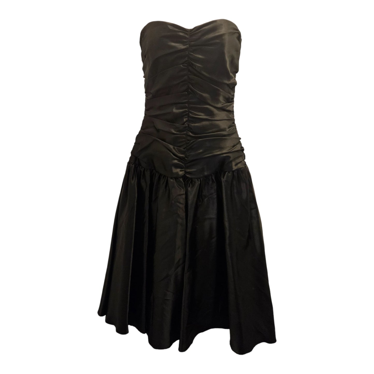 Vintage 1980s Black Strapless Cocktail Dress with Tulle Crinoline – ILGWU Made in USA