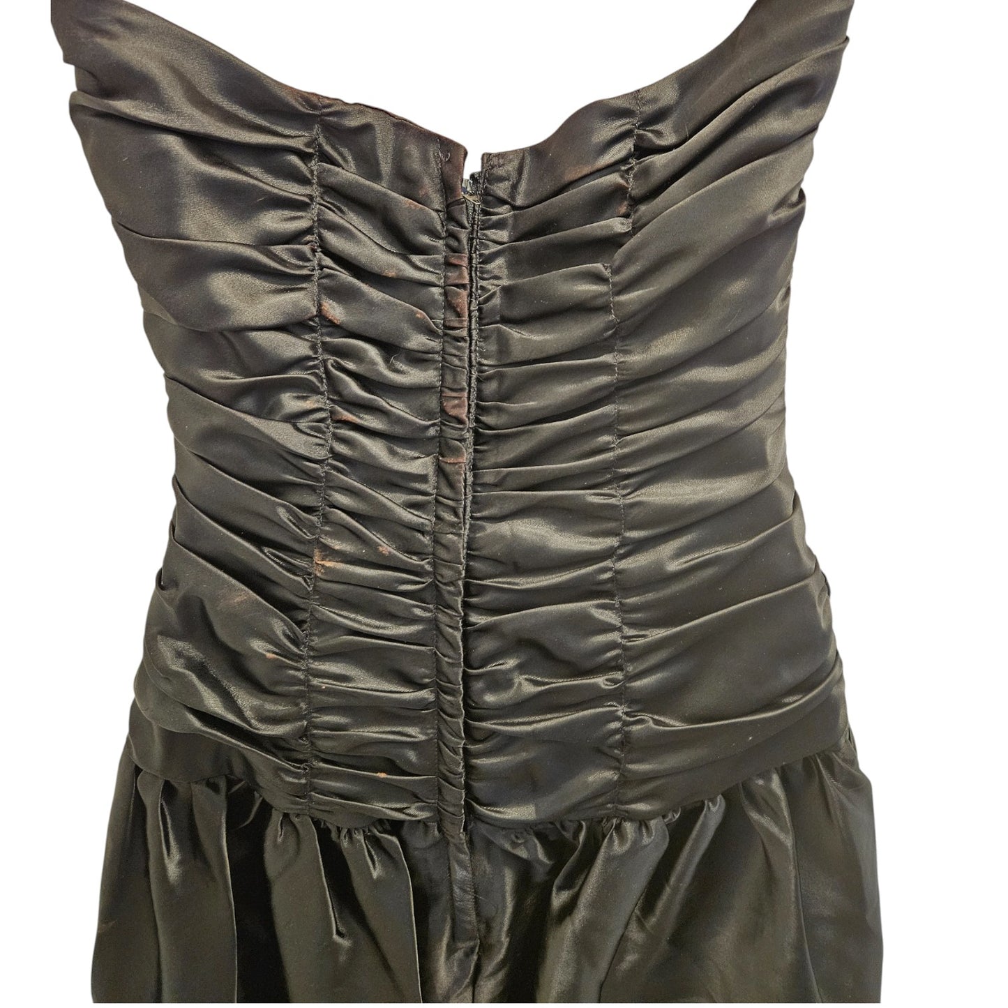 Vintage 1980s Black Strapless Cocktail Dress with Tulle Crinoline – ILGWU Made in USA